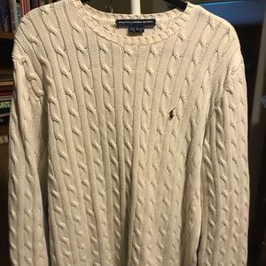 cream colored polo sweater